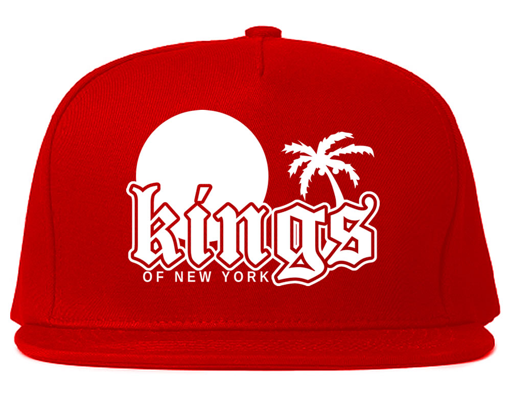 Sunsets And Palm Trees Mens Snapback Hat Red