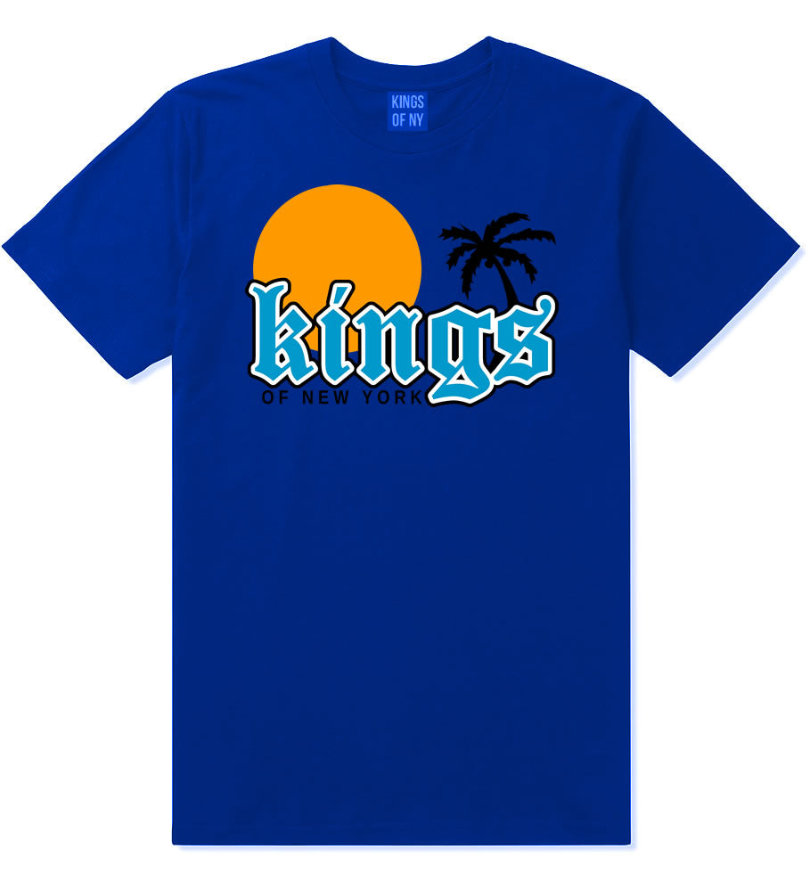 Sunsets And Palm Trees Mens T-Shirt Royal Blue