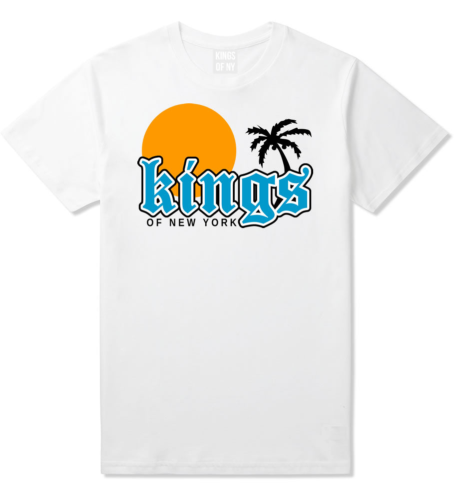 Sunsets And Palm Trees Mens T-Shirt White