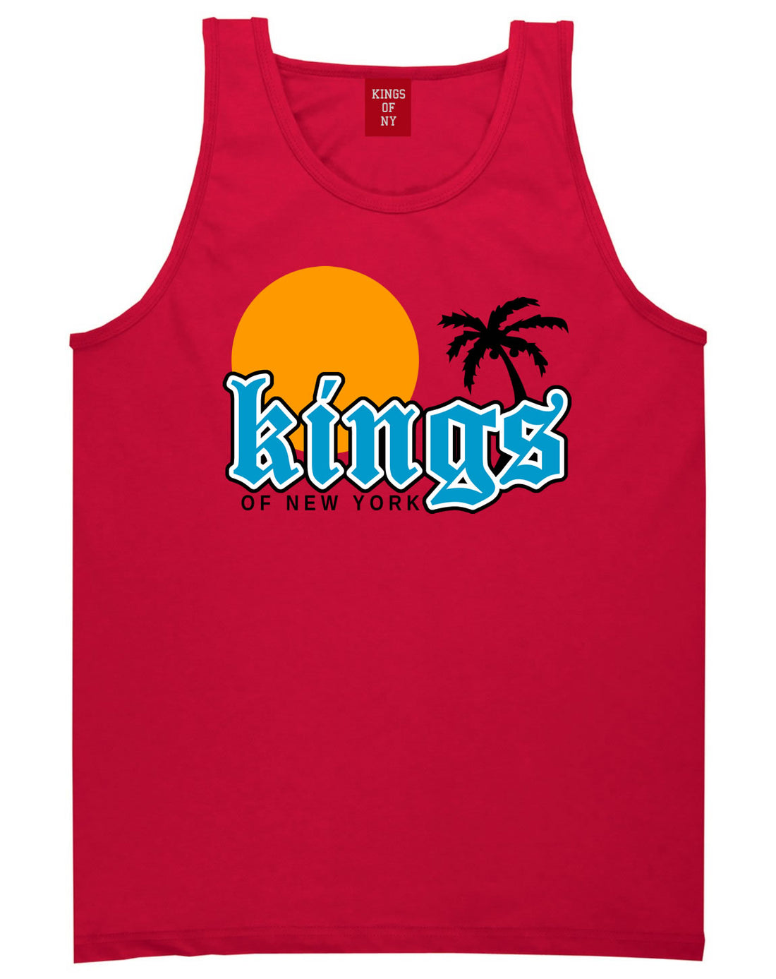 Sunsets And Palm Trees Mens Tank Top Shirt Red