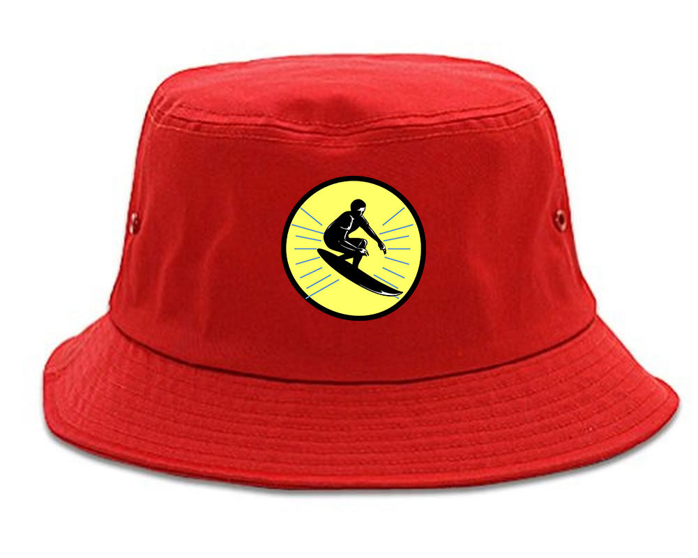 Surfing Surfer Mens Bucket Hat by Kings of NY Red / Os