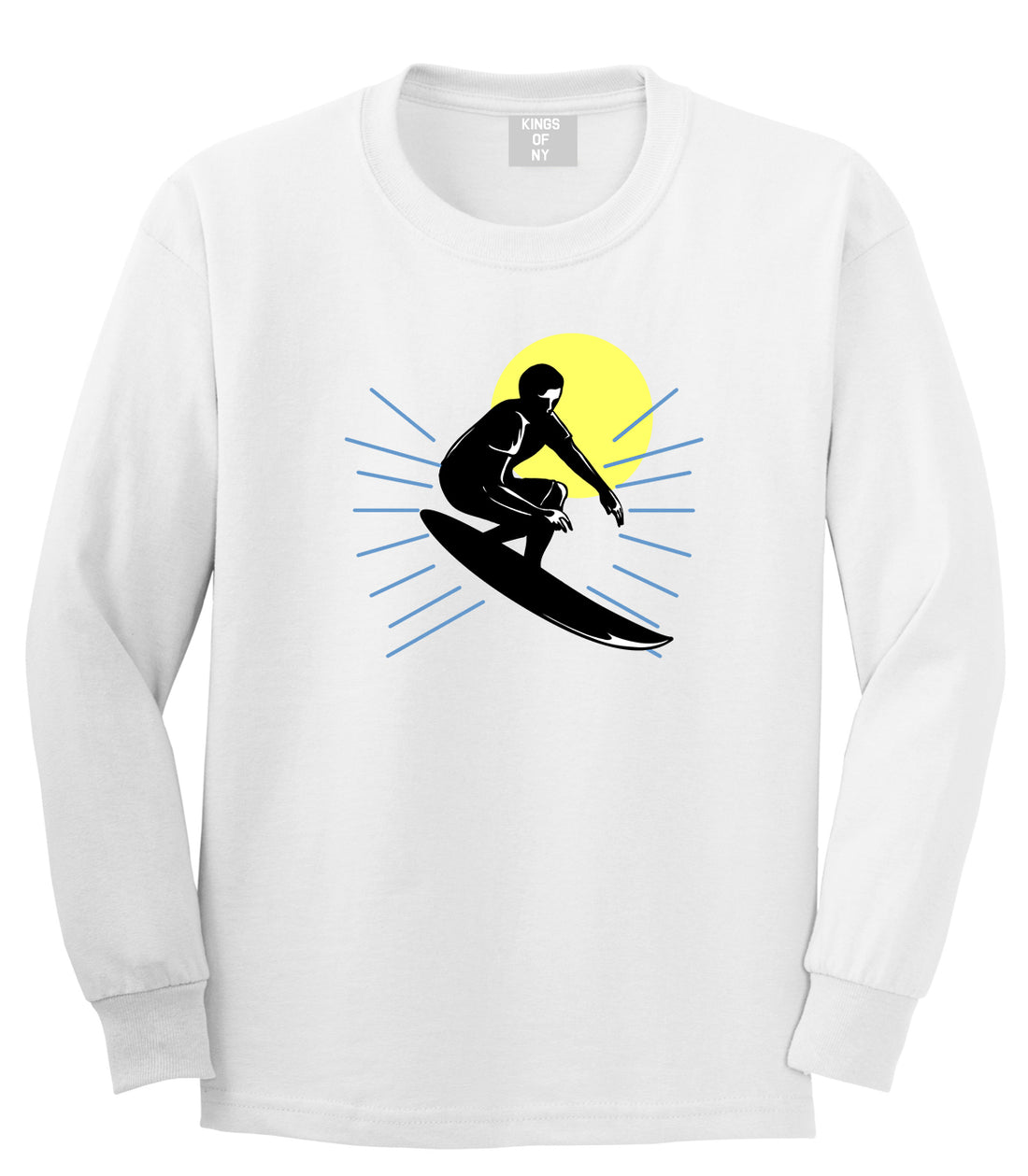 Surfing Surfer Mens Long Sleeve T-Shirt White