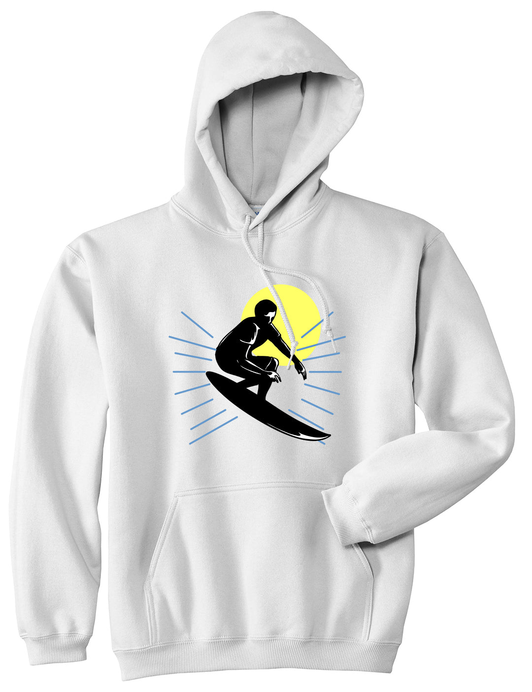 Surfing Surfer Mens Pullover Hoodie White