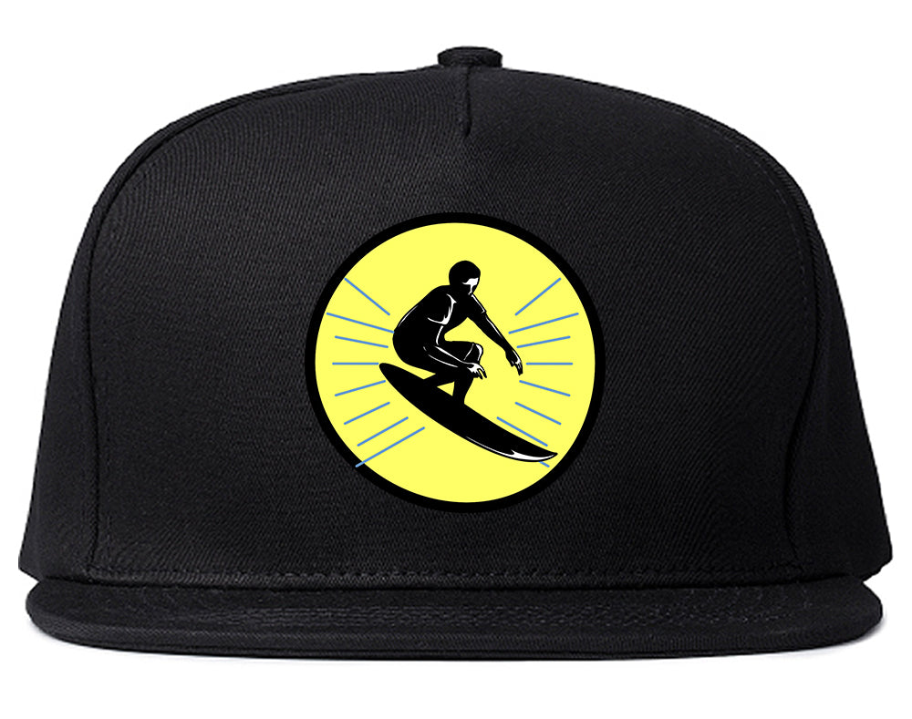 Surfing Surfer Mens Snapback Hat Black