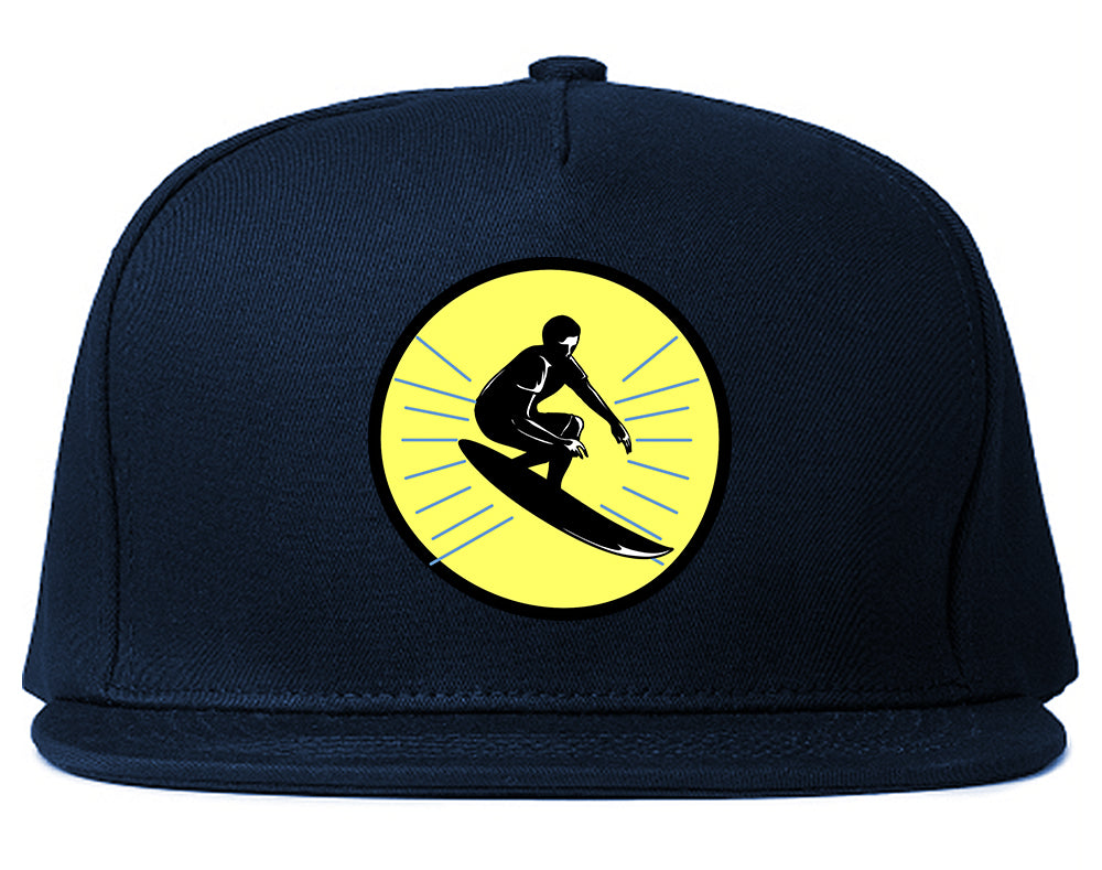 Surfing Surfer Mens Snapback Hat Navy Blue