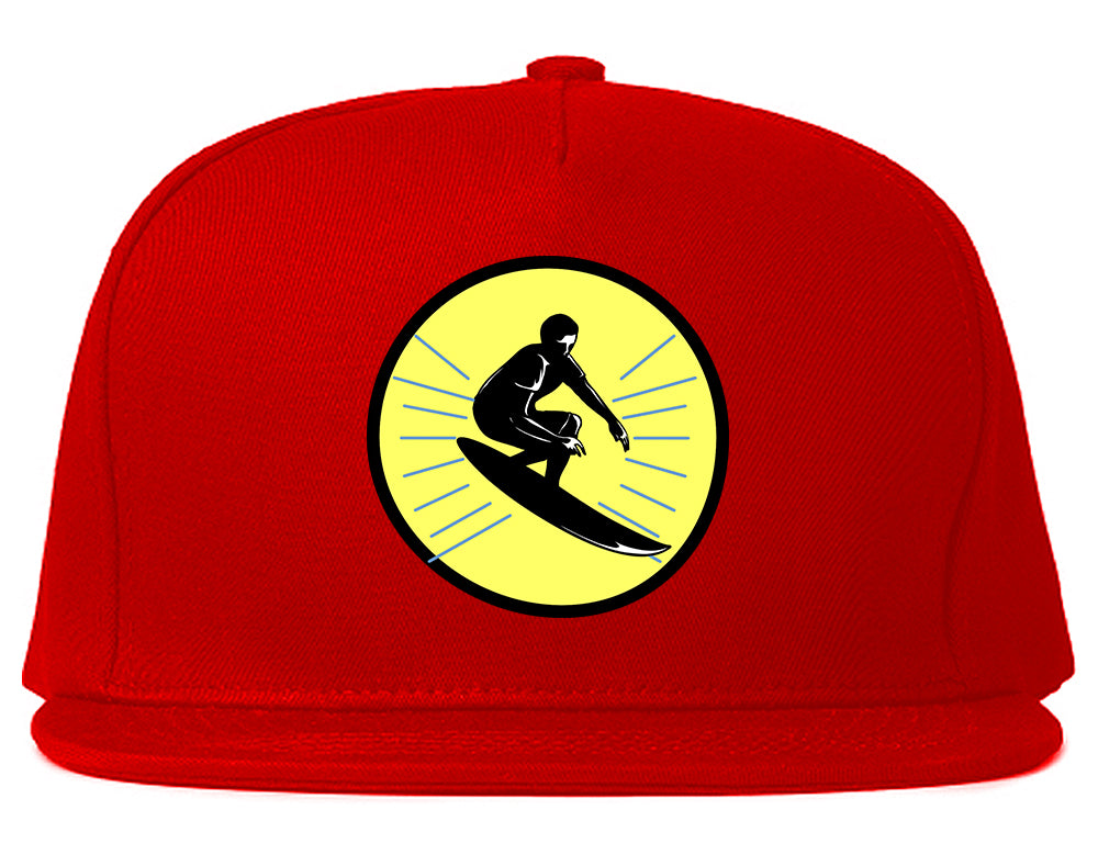 Surfing Surfer Mens Snapback Hat Red