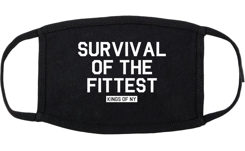 Survival Of The Fittest Cotton Face Mask Black