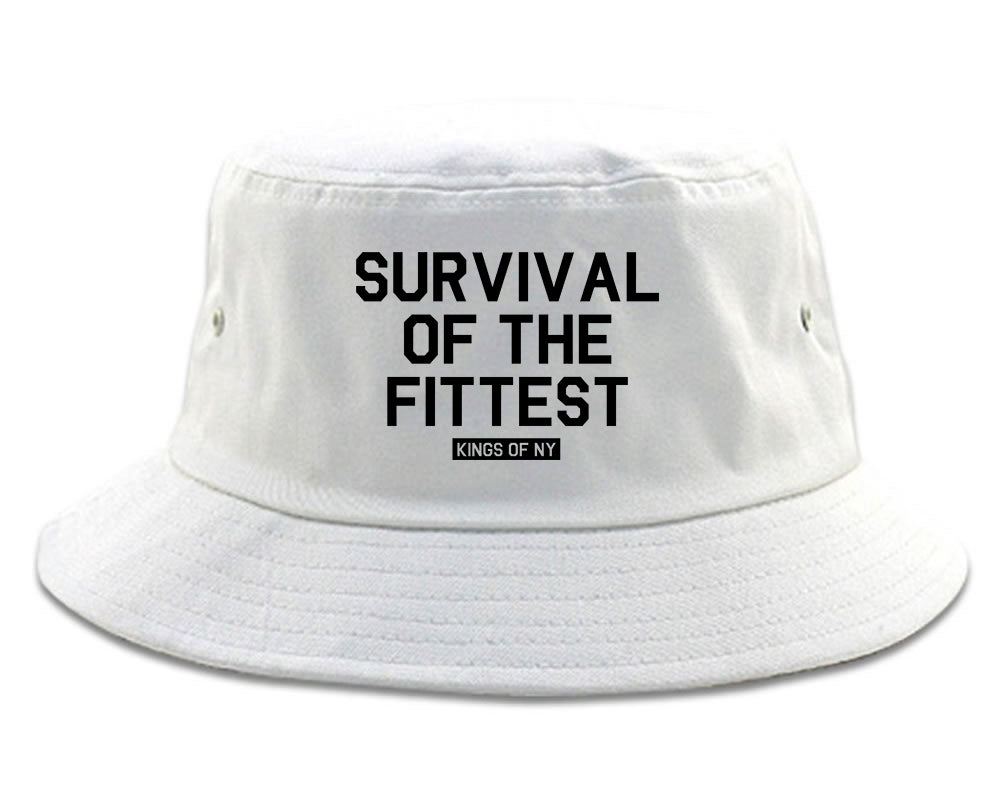 Survival Of The Fittest Mens Snapback Hat White