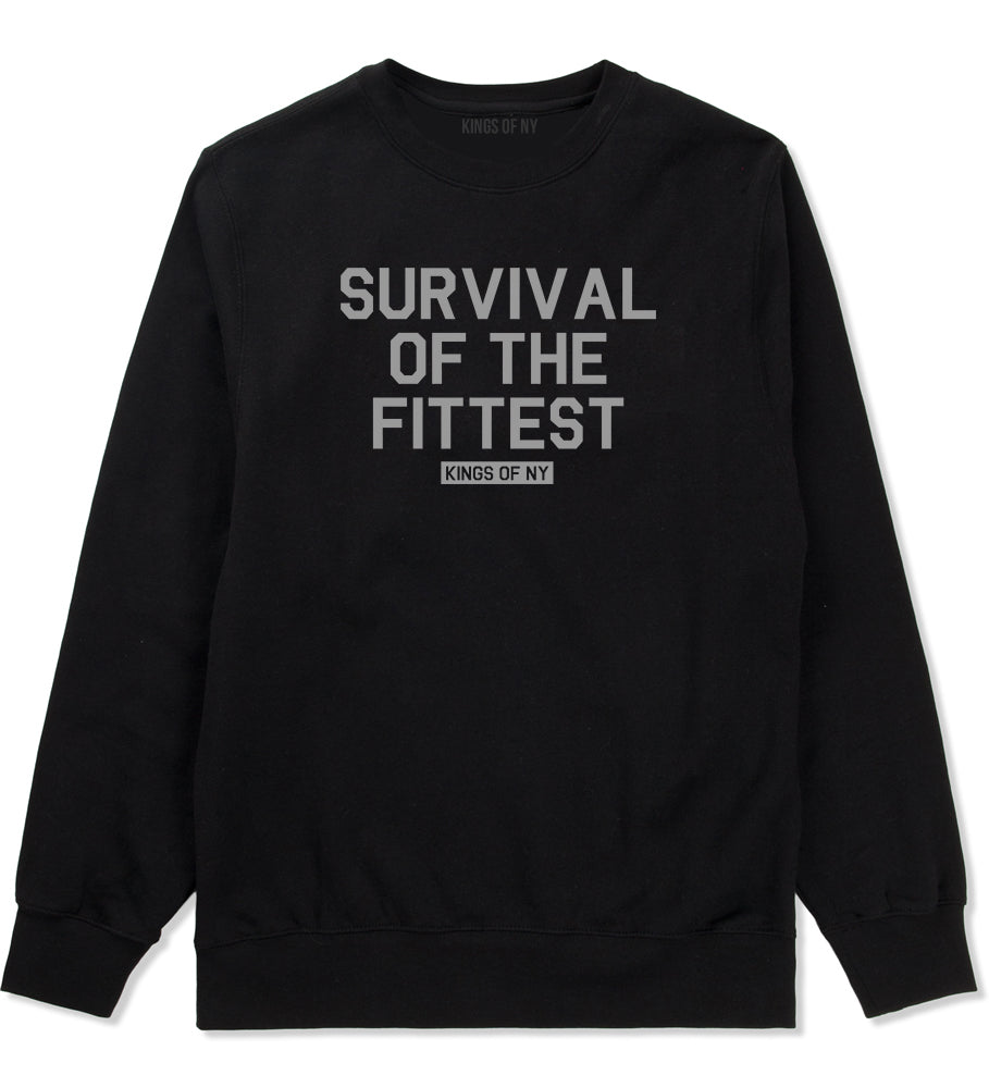 Survival Of The Fittest Mens Crewneck Sweatshirt Black