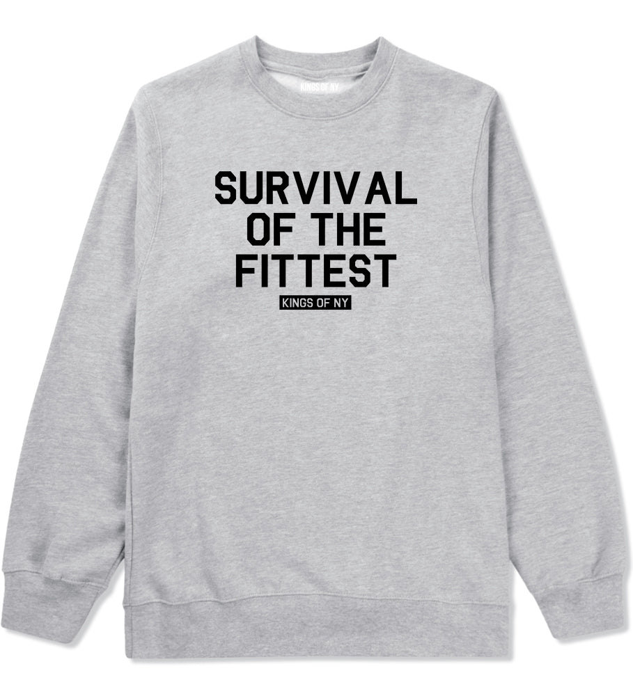 Survival Of The Fittest Mens Crewneck Sweatshirt Grey