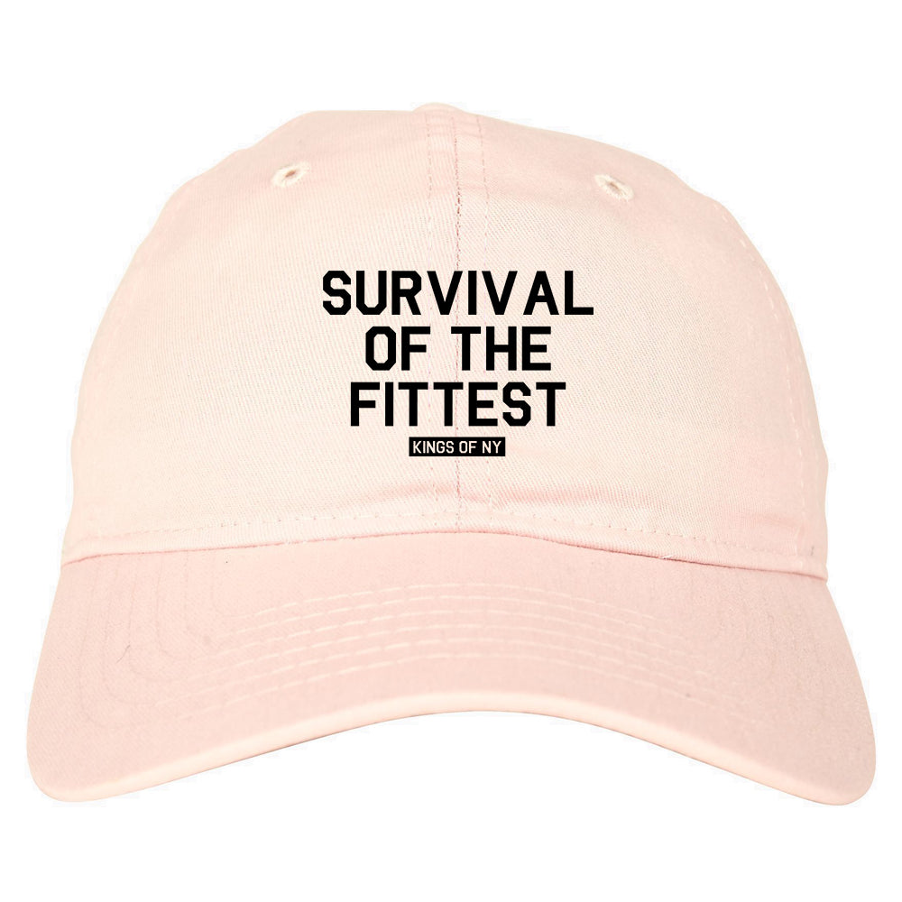 Survival Of The Fittest Mens Dad Hat Baseball Cap Pink