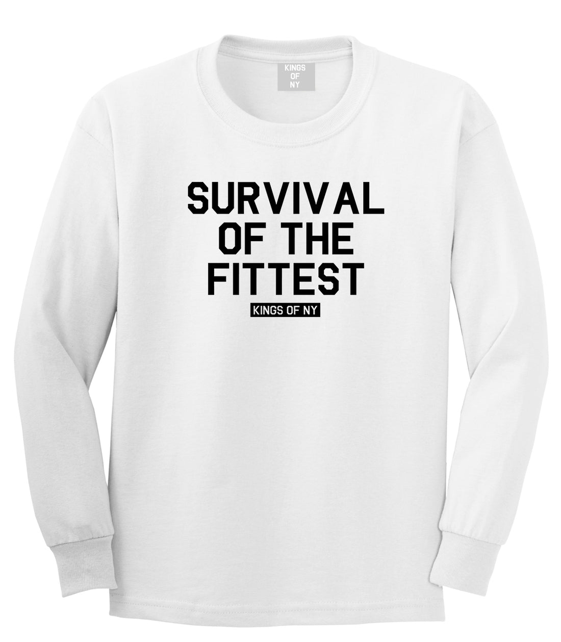 Survival Of The Fittest Mens Long Sleeve T-Shirt White
