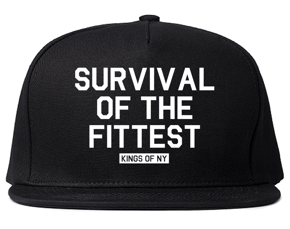 Survival Of The Fittest Mens Snapback Hat Black