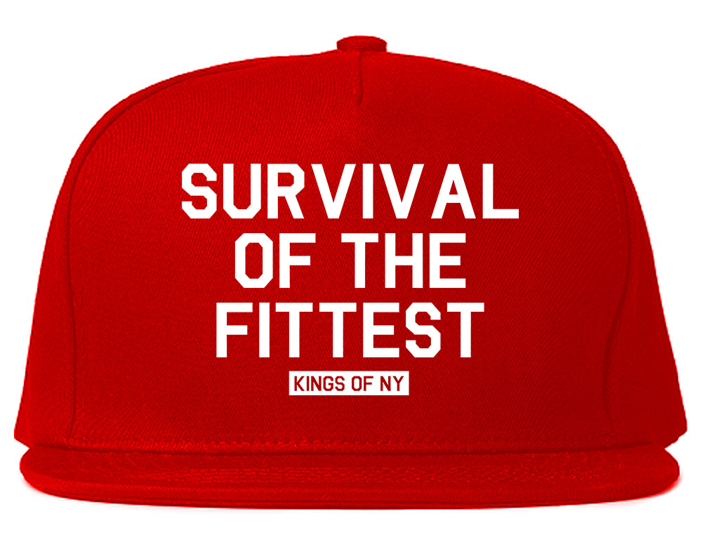 Survival Of The Fittest Mens Snapback Hat Red