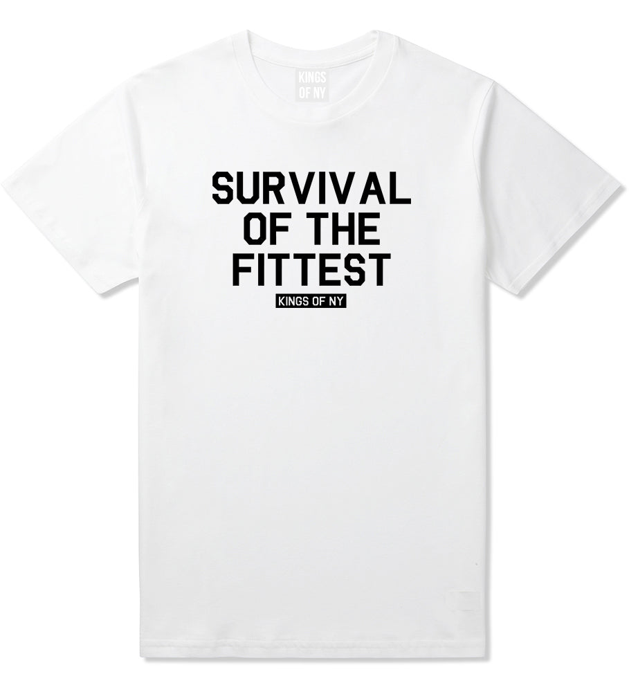 Survival Of The Fittest Mens T Shirt White