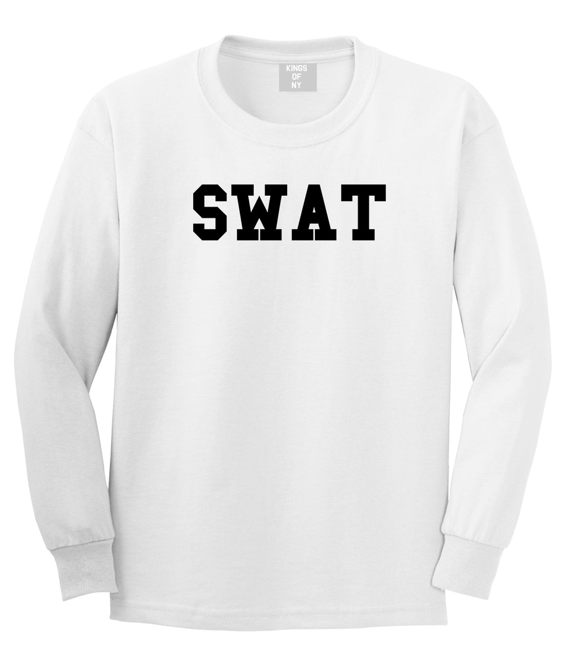 Swat Law Enforcement Mens White Long Sleeve T-Shirt by KINGS OF NY