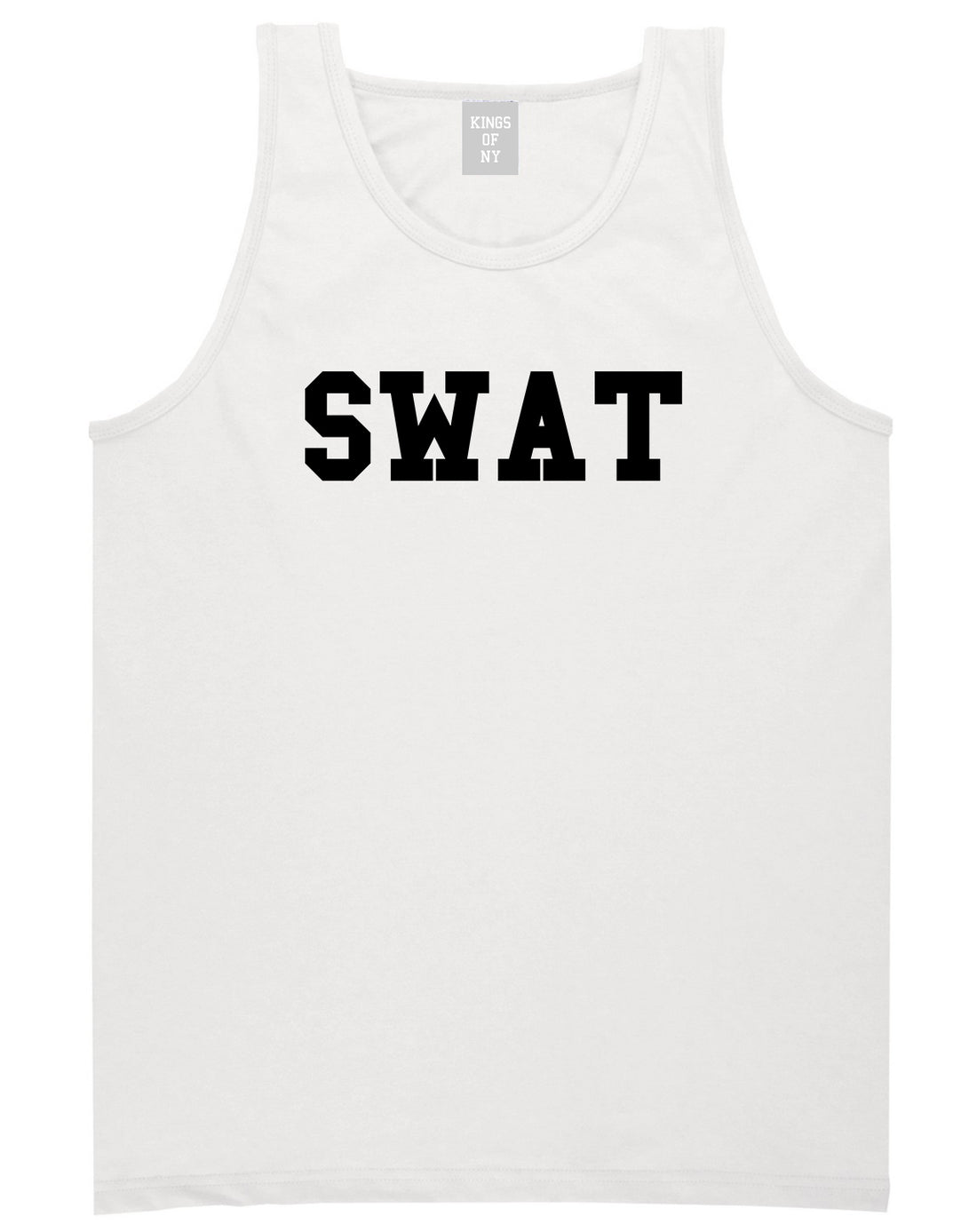 Swat Law Enforcement Mens White Tank Top Shirt by KINGS OF NY