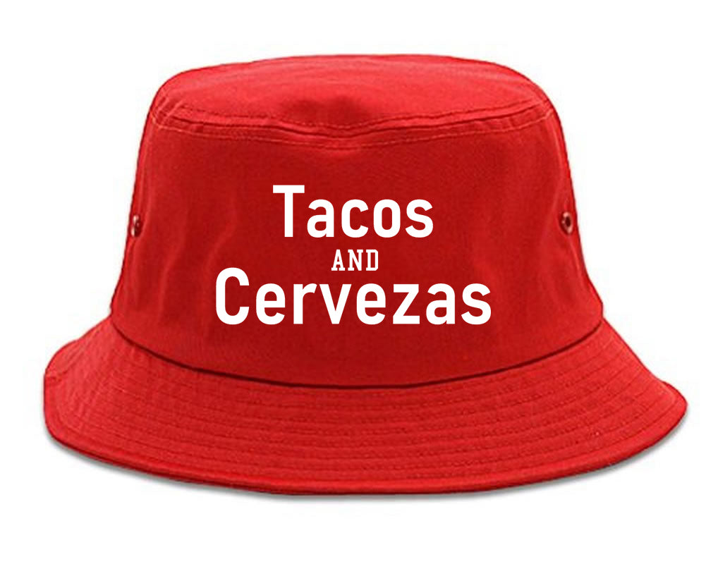 Tacos And Cervezas Cinco De Mayo Mens Bucket Hat Red