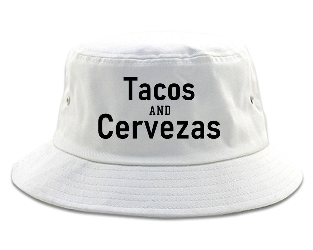 Tacos And Cervezas Cinco De Mayo Mens Bucket Hat White