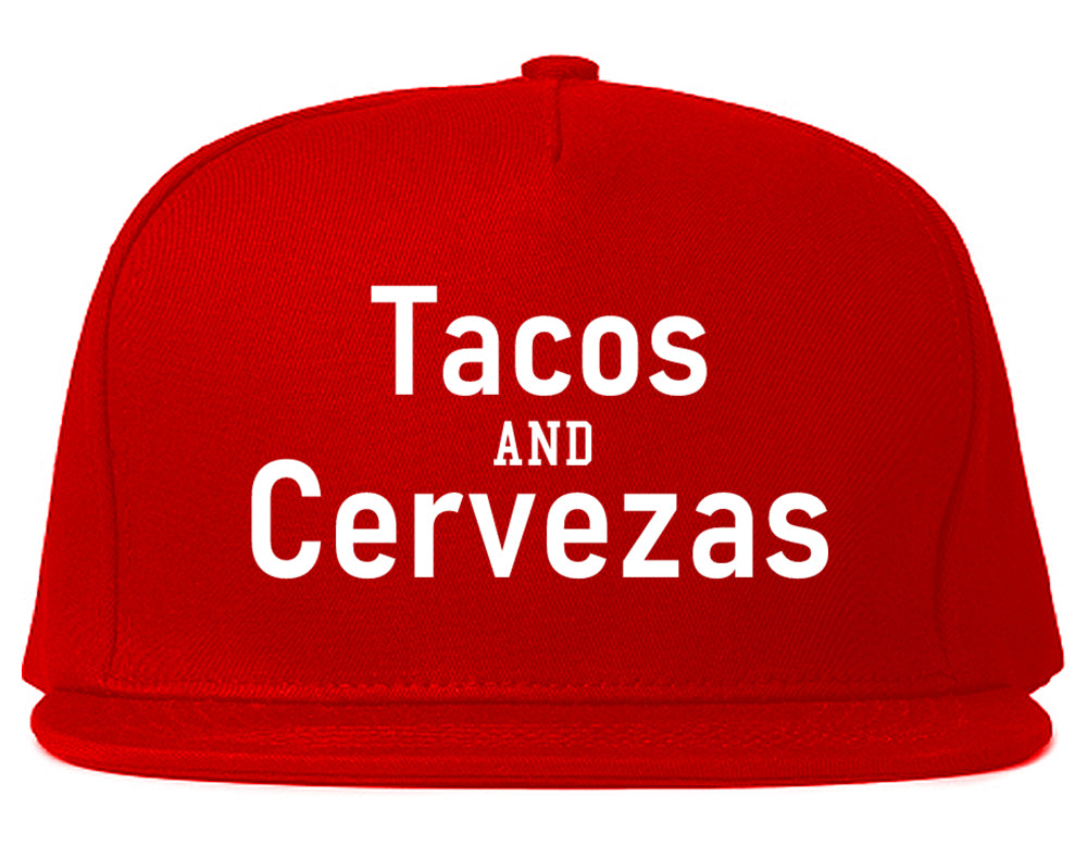 Tacos And Cervezas Cinco De Mayo Mens Snapback Hat Red