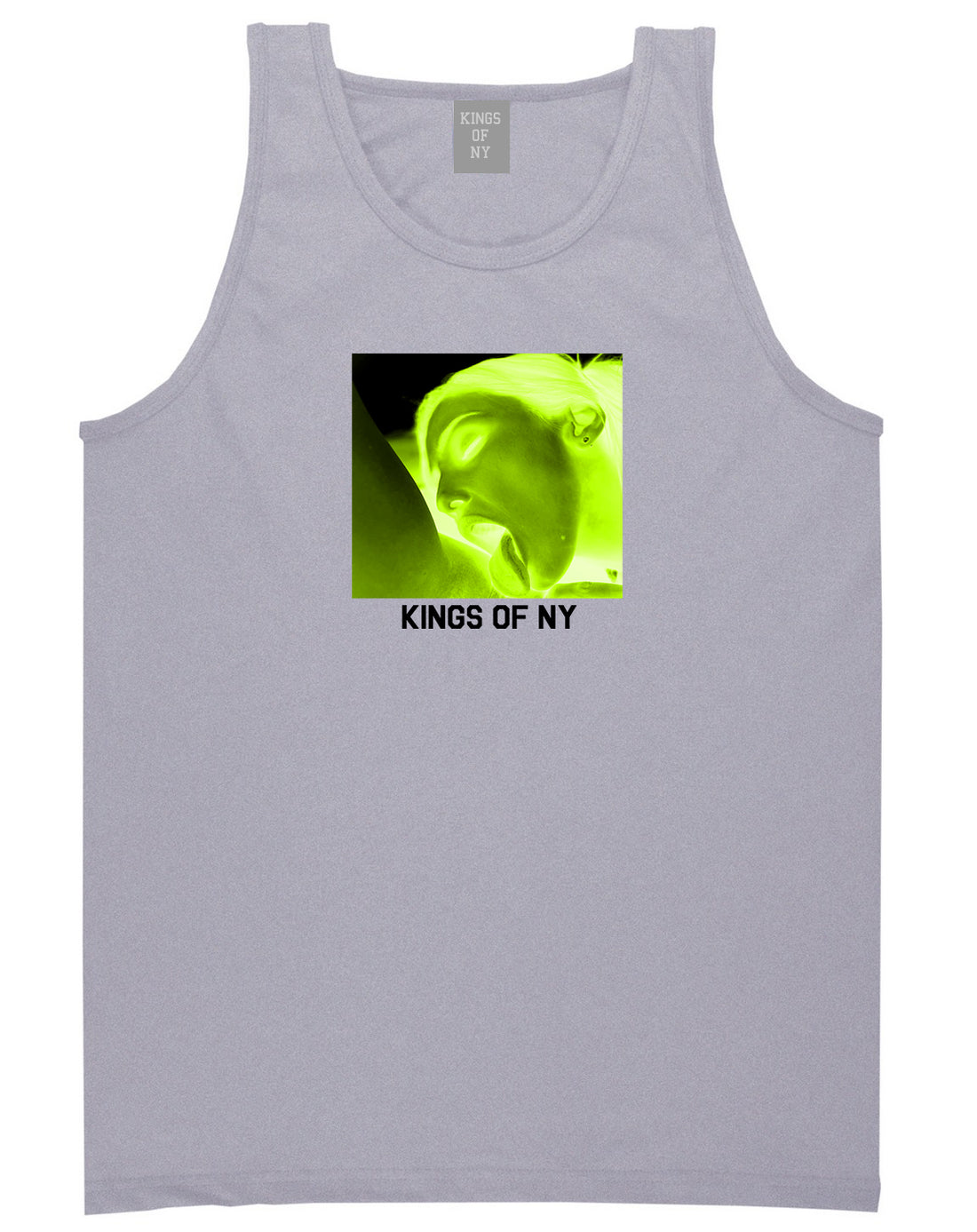 Taste Neon Green Yellow Mens Tank Top Shirt Grey by Kings Of NY