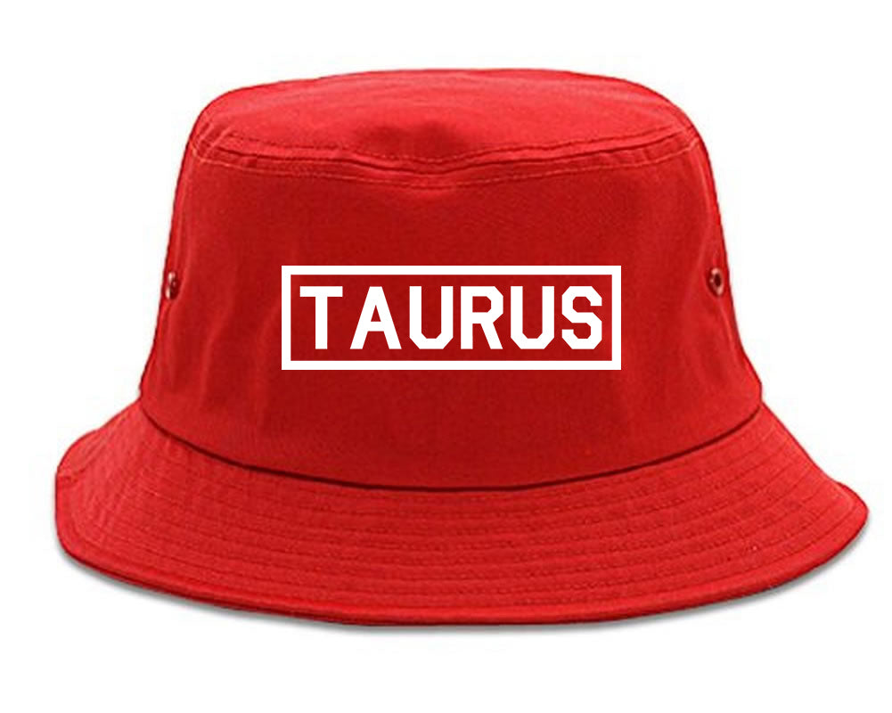 Taurus_Horoscope_Sign Red Bucket Hat