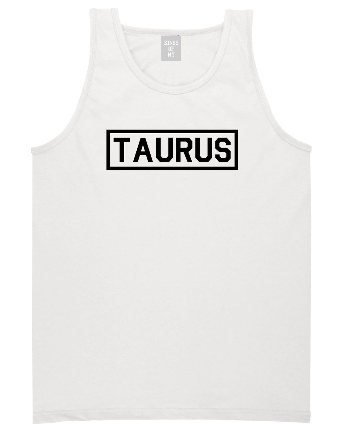 Taurus Horoscope Sign Mens White Tank Top Shirt by KINGS OF NY