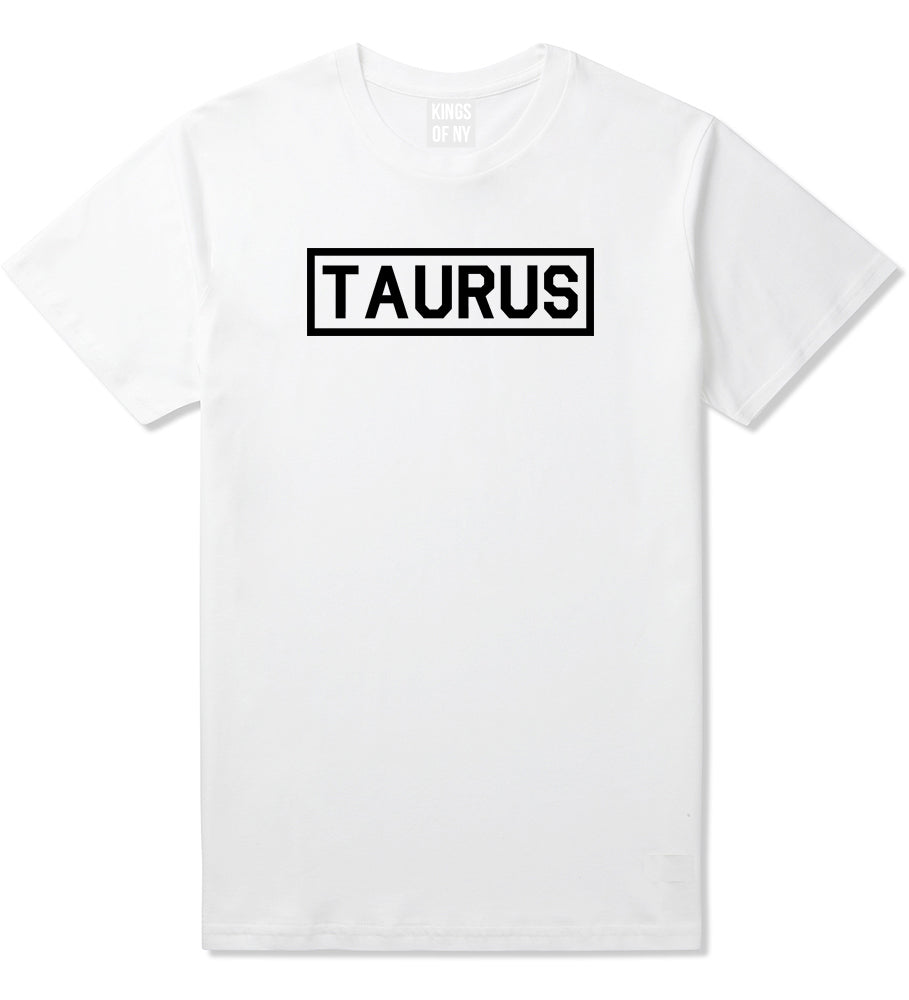 Taurus Horoscope Sign Mens White T-Shirt by KINGS OF NY