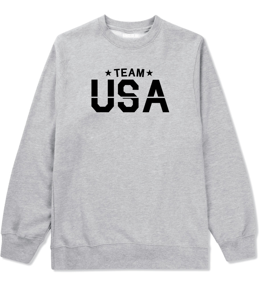 Team USA Mens Crewneck Sweatshirt Grey by Kings Of NY