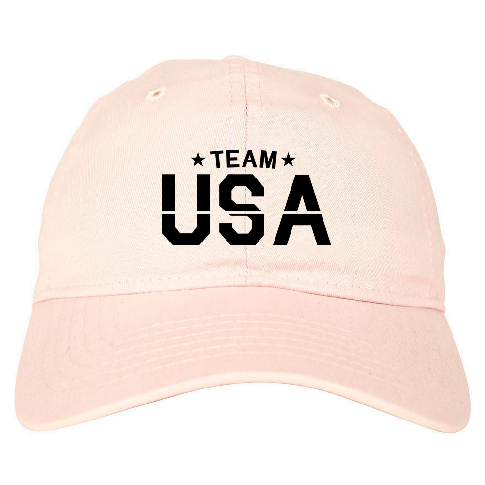 Team USA Mens Dad Hat Baseball Cap Pink