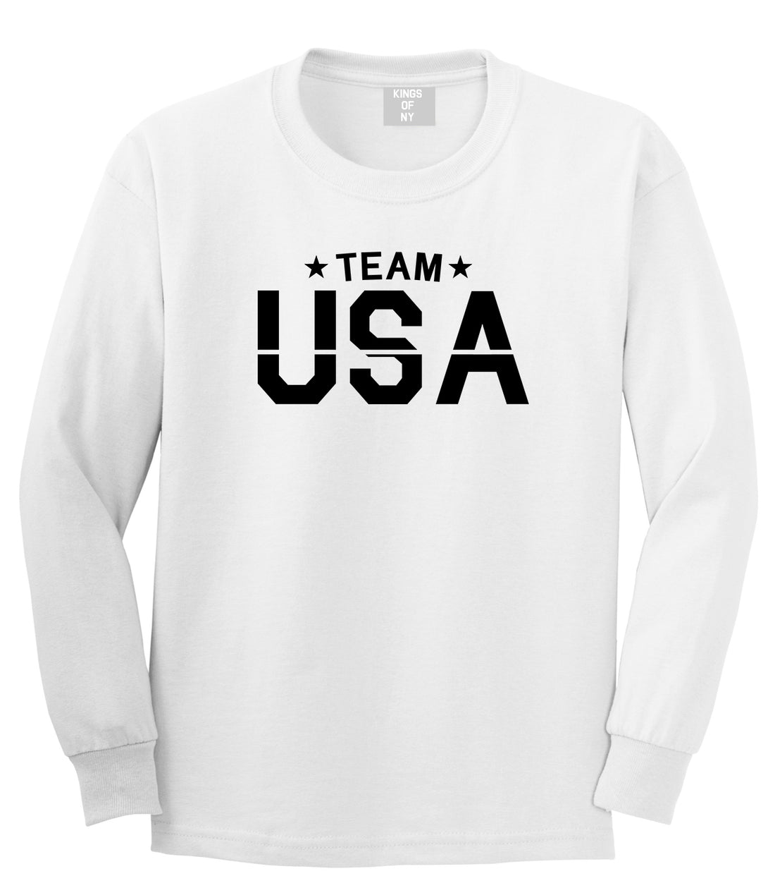 Team USA Mens Long Sleeve T-Shirt White by Kings Of NY