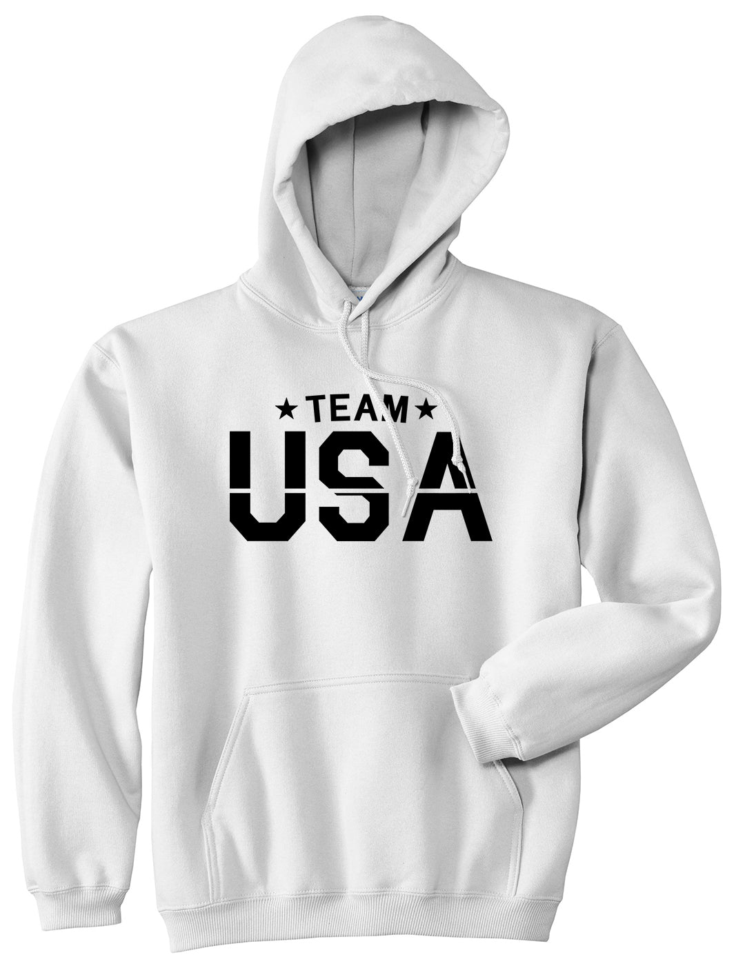 Team USA Mens Pullover Hoodie White by Kings Of NY