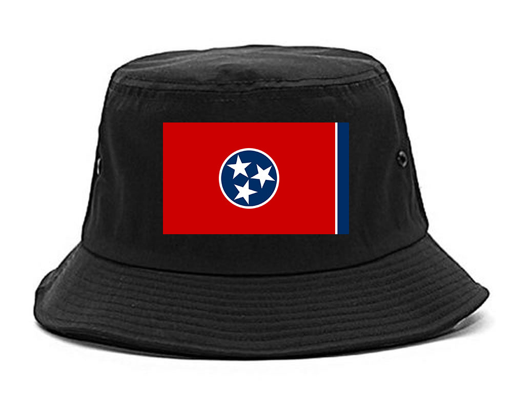 Tennessee State Flag TN Chest Mens Bucket Hat Black
