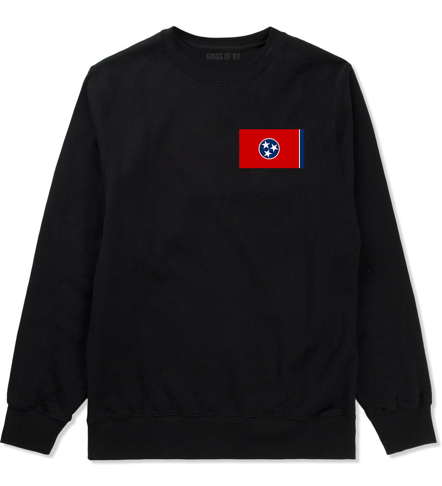 Tennessee State Flag TN Chest Mens Crewneck Sweatshirt Black