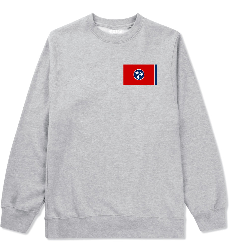 Tennessee State Flag TN Chest Mens Crewneck Sweatshirt Grey