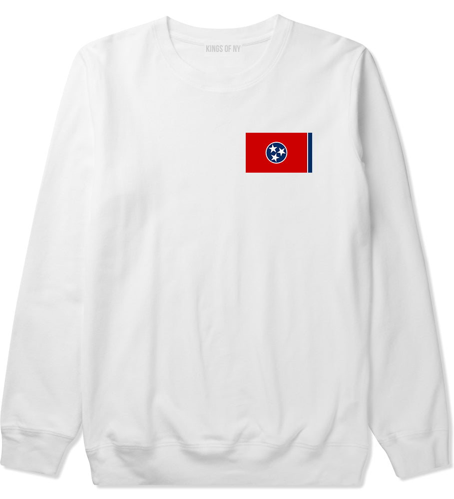Tennessee State Flag TN Chest Mens Crewneck Sweatshirt White