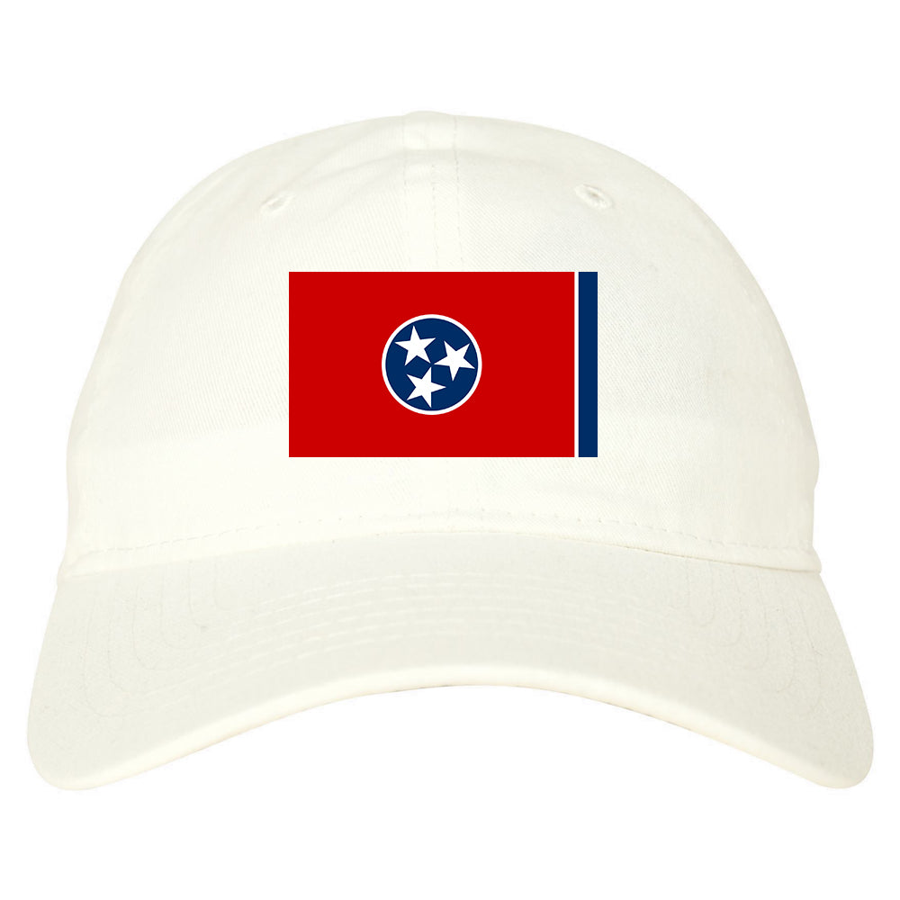 Tennessee State Flag TN Chest Mens Dad Hat White