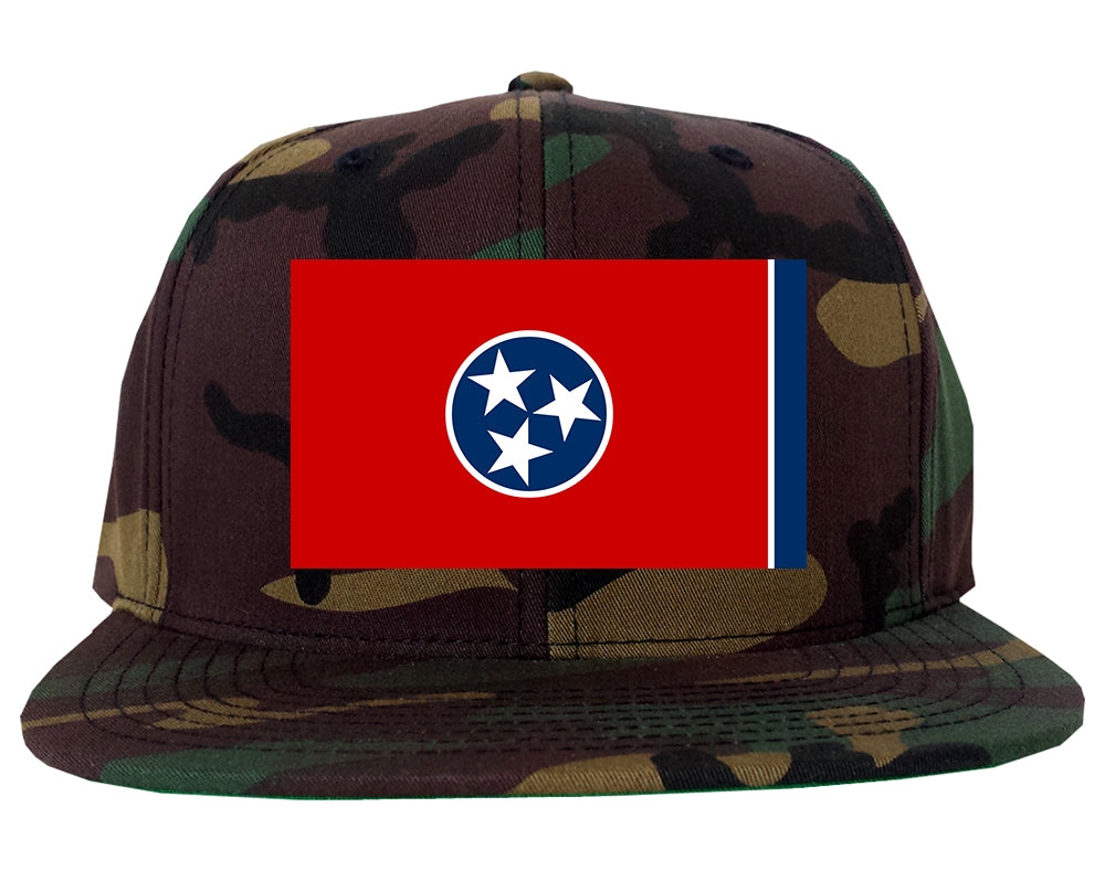 Tennessee State Flag TN Chest Mens Snapback Hat Army Camo