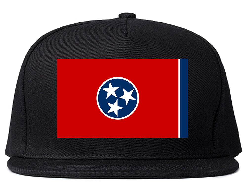 Tennessee State Flag TN Chest Mens Snapback Hat Black