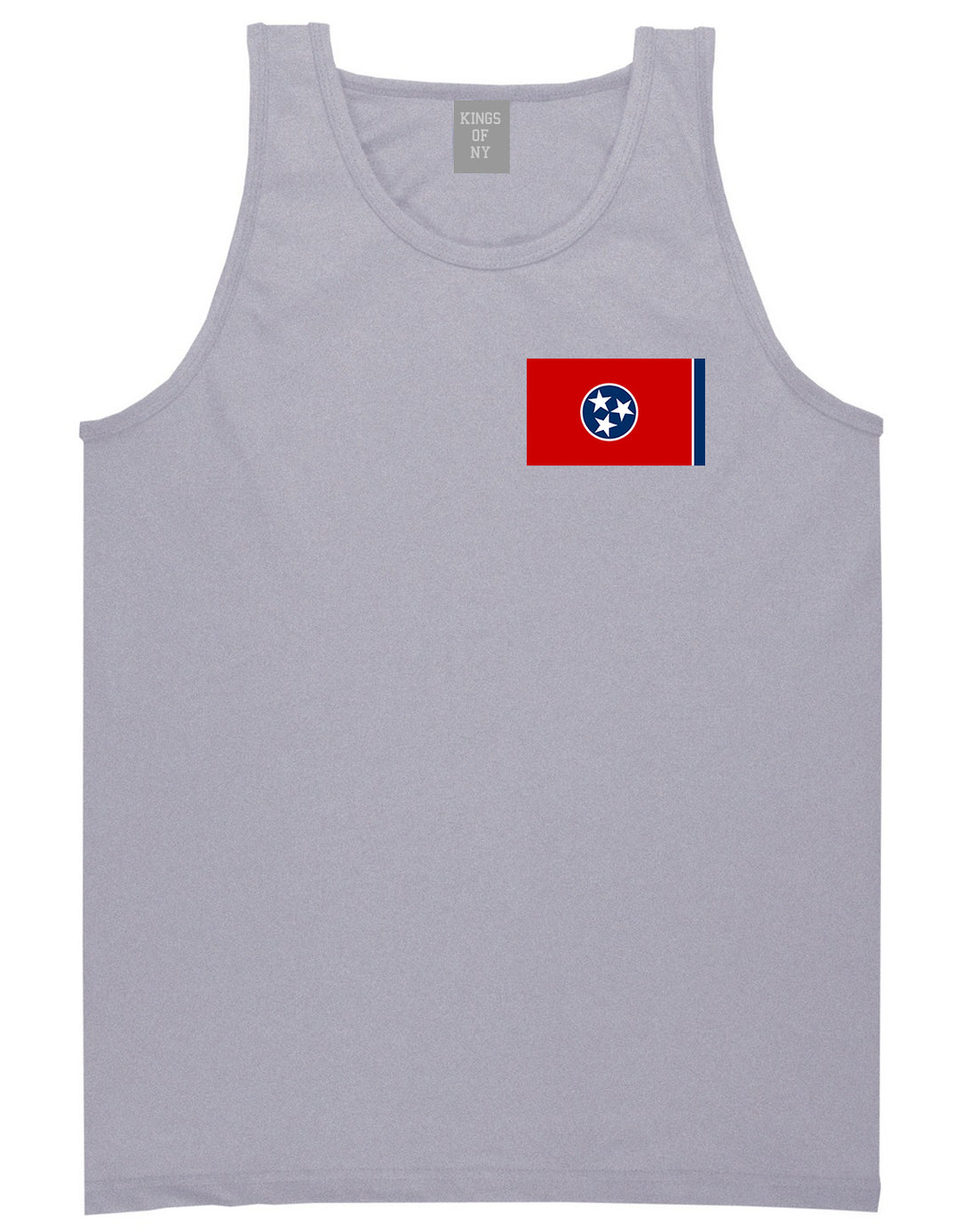 Tennessee State Flag TN Chest Mens Tank Top T-Shirt Grey
