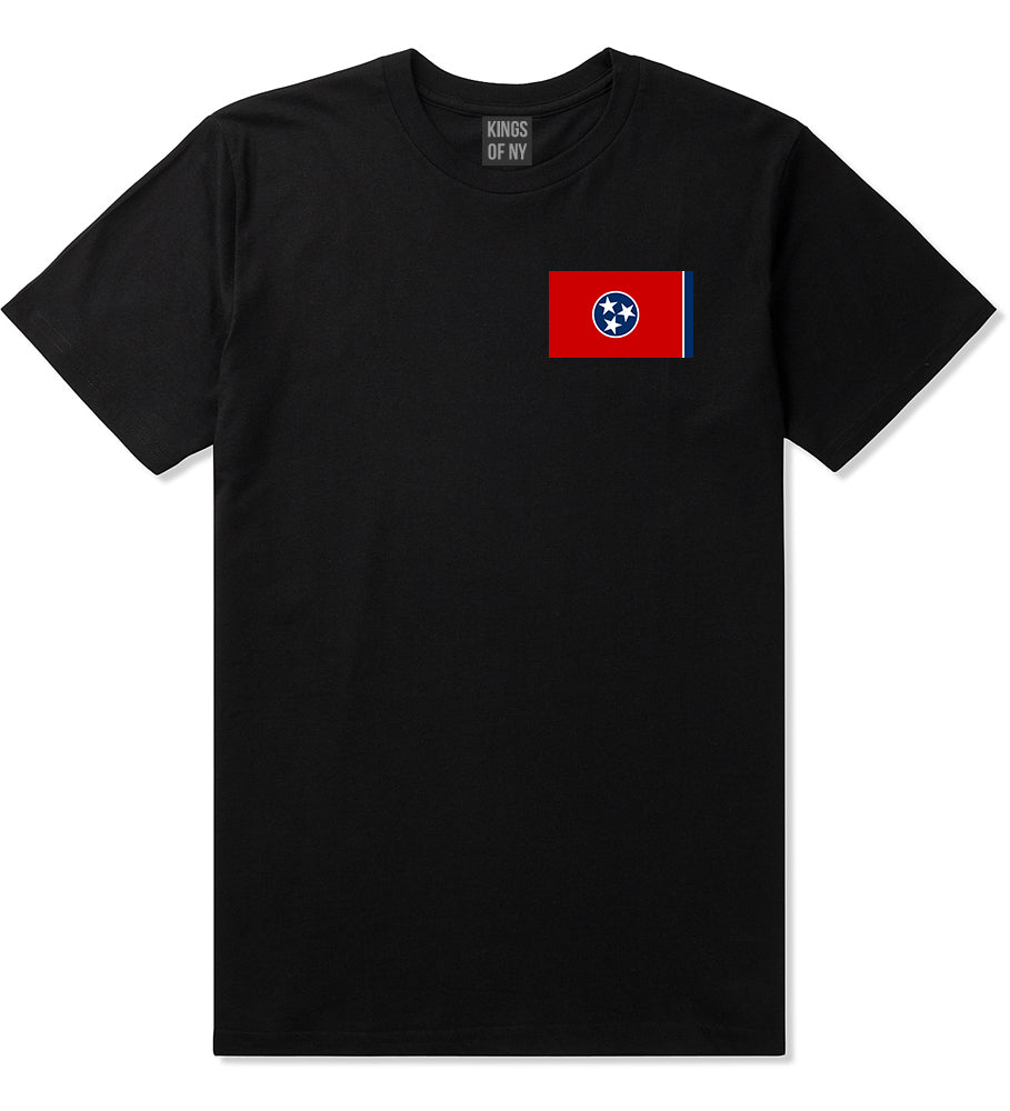 Tennessee State Flag TN Chest Mens T-Shirt Black
