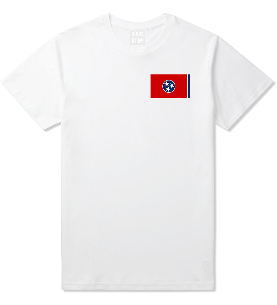 Tennessee State Flag TN Chest Mens T-Shirt White
