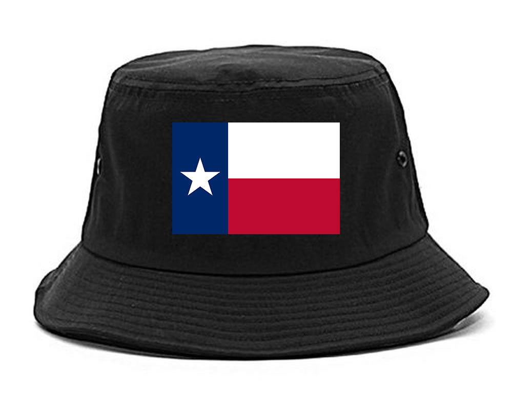 Texas State Flag TX Chest Mens Bucket Hat Black
