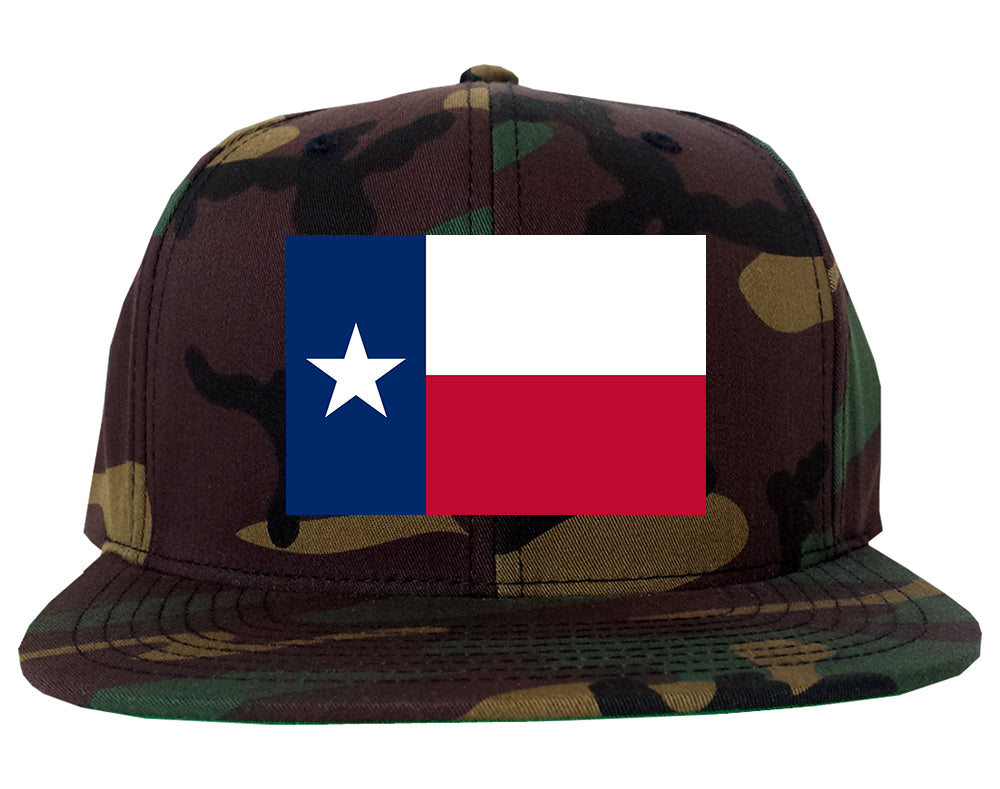 Texas State Flag TX Chest Mens Snapback Hat Army Camo