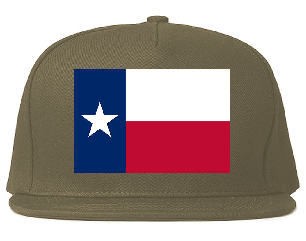 Texas State Flag TX Chest Mens Snapback Hat Grey