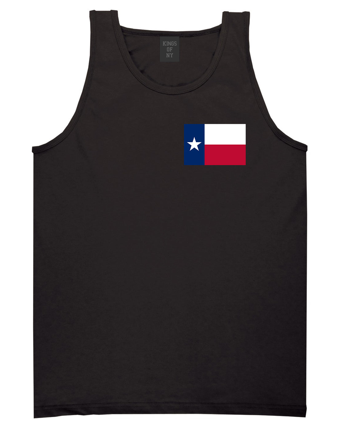 Texas State Flag TX Chest Mens Tank Top T-Shirt Black
