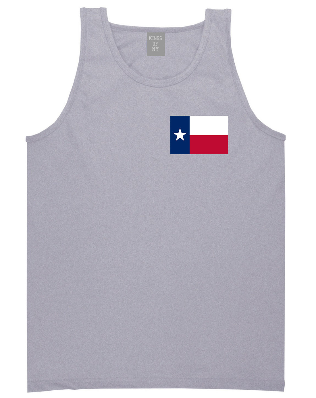 Texas State Flag TX Chest Mens Tank Top T-Shirt Grey