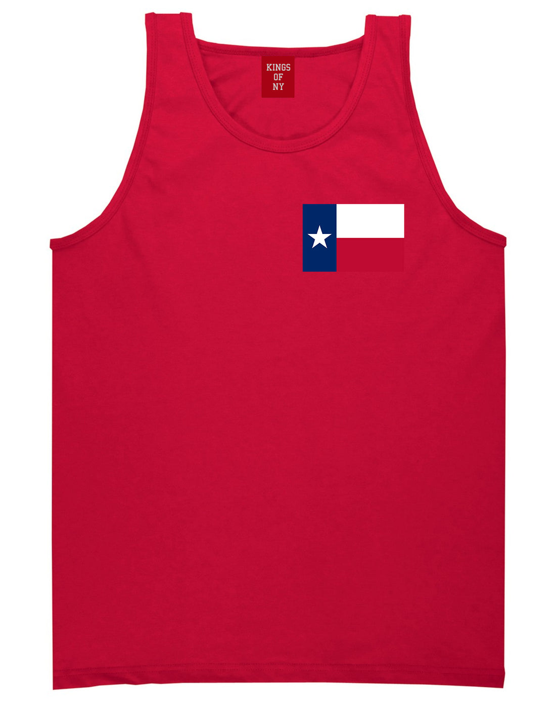 Texas State Flag TX Chest Mens Tank Top T-Shirt Red