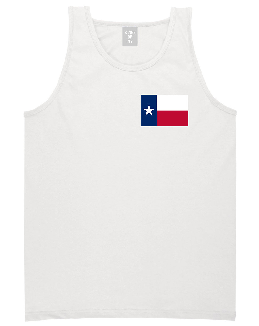 Texas State Flag TX Chest Mens Tank Top T-Shirt White
