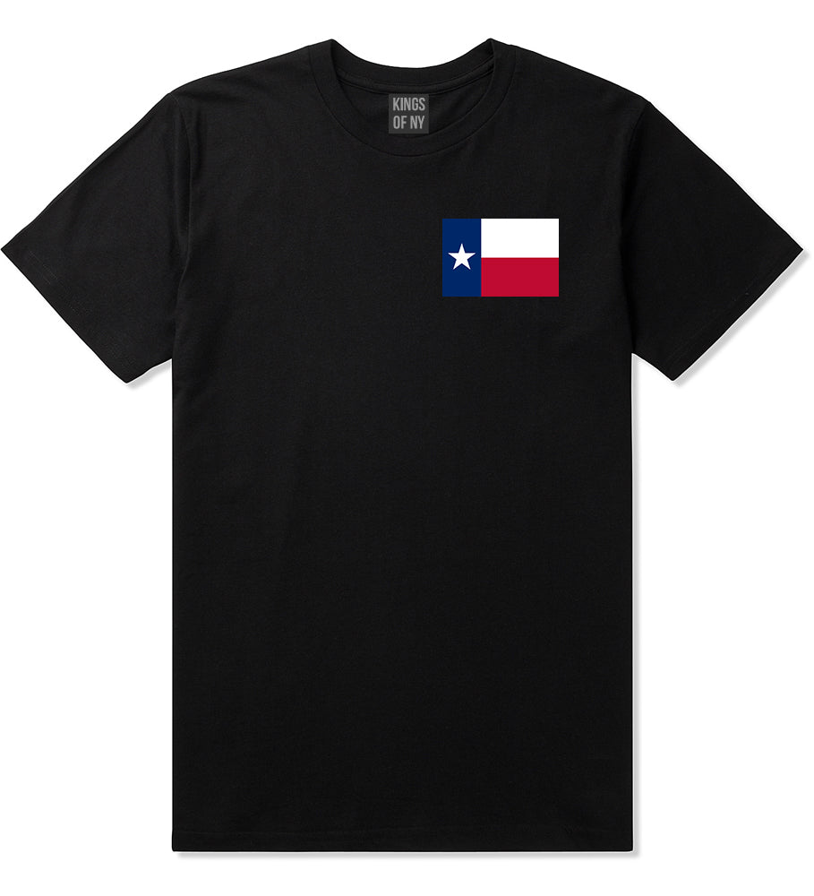 Texas State Flag TX Chest Mens T-Shirt Black